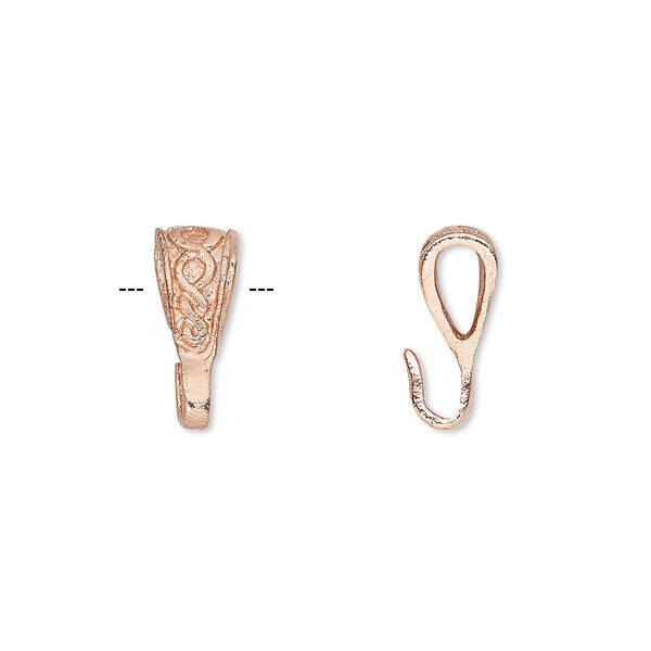 Bail 1pkg4 brass, 14x6mm Celtic knot design, copper plate image number 0