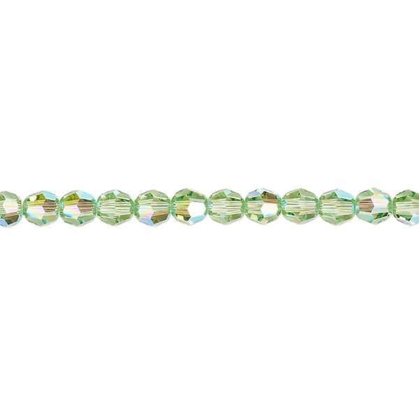 Bead 720pk peridot shimmer, Swarovski® 4mm round 5000 image number 0