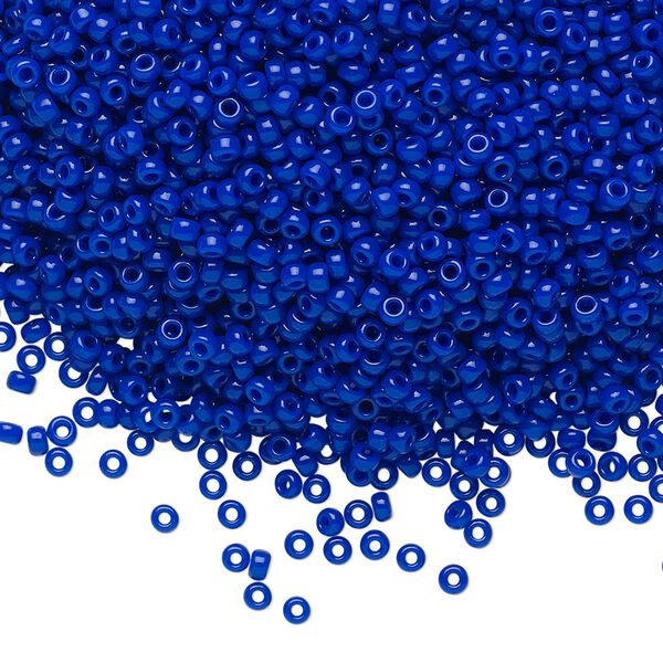 Seed bead, Miyuki, glass, pkg/250g, #11 rocaille, opaque cobalt, (RR-414). image number 0