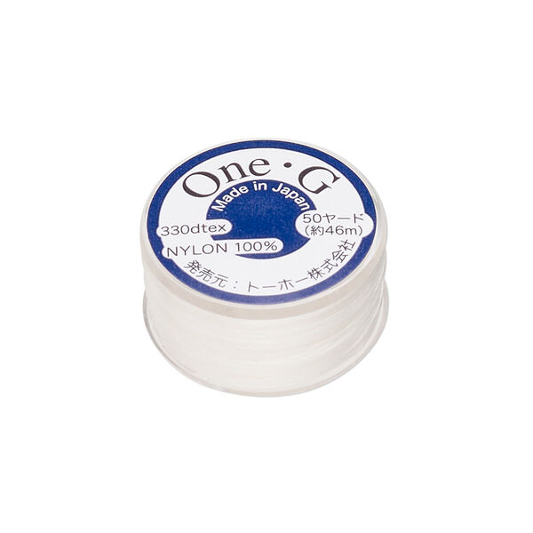 Thread, TOHO BEADS®, One-G™, nylon, white, size 0. Sold per 50-yard spool. image number 0