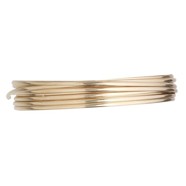 Wire, 12Kt gold-filled, full-hard, half-round, 16 gauge. Sold per pkg of 5 feet. image number 0