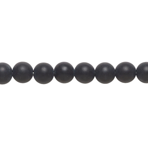 Black onyx 1pkg1, matte round bead 15.5-16 inch 6mm image number 0