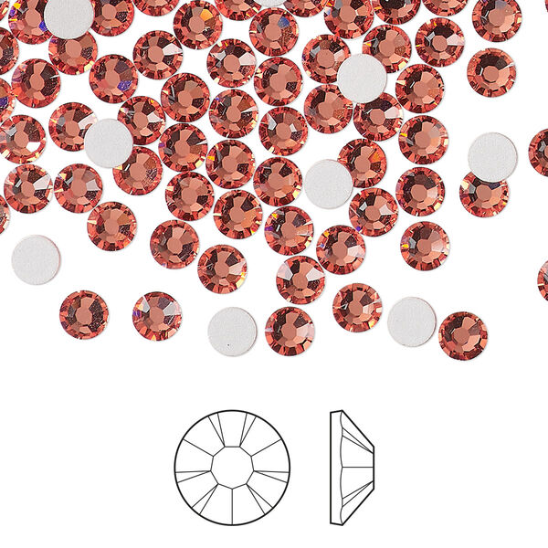 Flat back 144pk rose peach foil back, Preciosa MAXIMA Czech crystal rhinestone 3.8-4mm chaton rose round SS16 image number 0