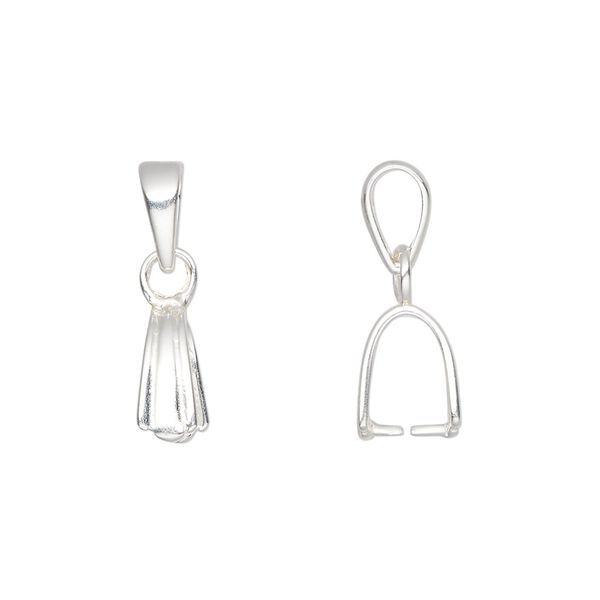 Bail, ice-pick, sterling silver, 20.5x4mm 7.5mm grip length. Sold individually. image number 0
