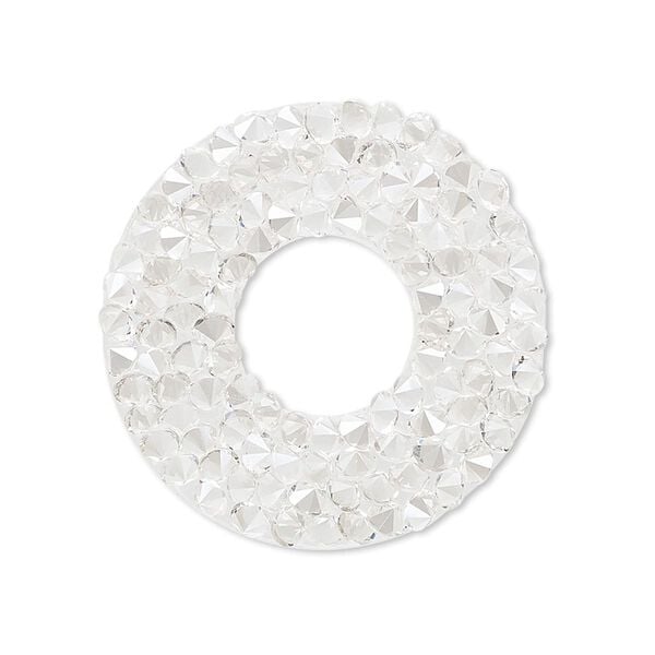 Iron-on transfer 1pk crystal silver shade, Crystal Passions® 30mm round 72032 image number 0