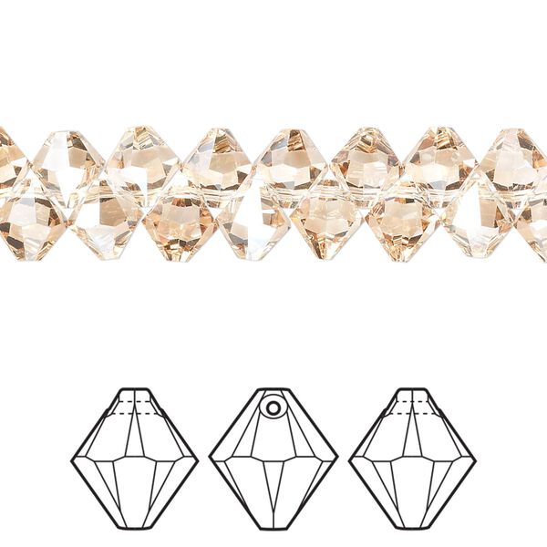 Drop 12pk crystal golden shadow, Crystal Passions® 6mm pendant bicone 6328 image number 0