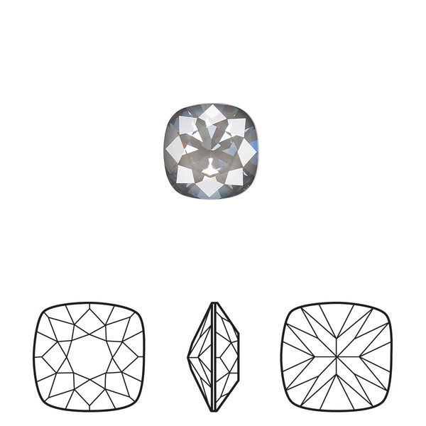 Fancy stone 2pk crystal dark grey ignite LacquerPRO, Crystal Passions® 10mm cushion 4470 image number 0