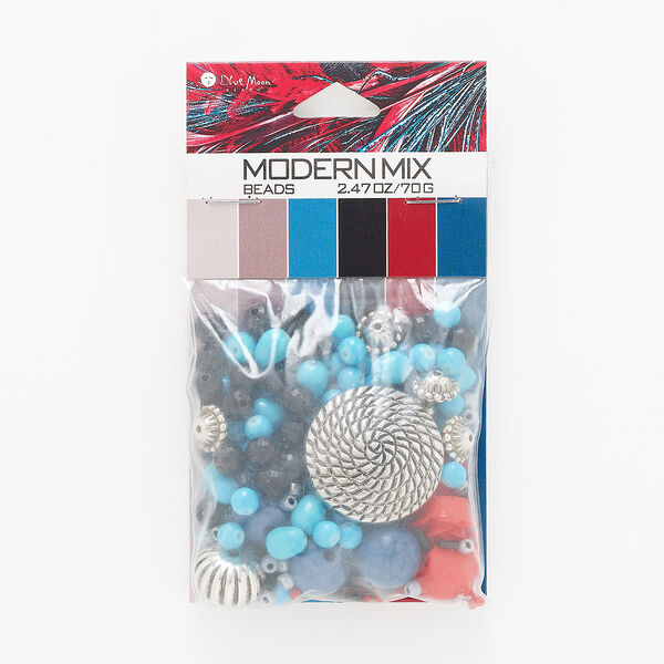 Bead, glass and silver-finished acrylic, opaque multicolored, 2-33mm mixed shapes. Sold per 70-gram pkg, approximately 690-840 beads. image number 0