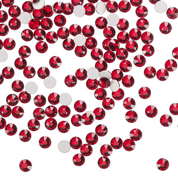 Flat back 144pk light Siam foil back, Preciosa MAXIMA Czech crystal rhinestone 3-3.2mm chaton rose round SS12 image number 0