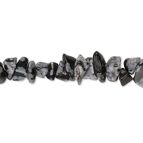 Snowflake obsidian 1pkg1, chip bead natural 32 inch medium image number 0