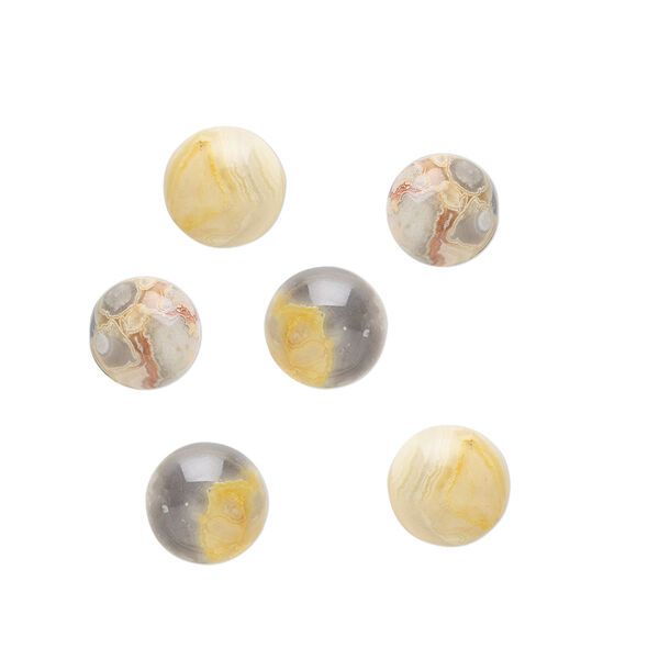 Crazy lace agate 1pkg6, calibrated round cab natural B grade, 8mm image number 0