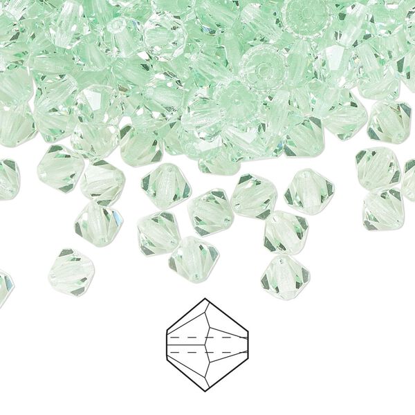 Bead 576pk chrysolite, Preciosa Czech crystal 5mm bicone image number 0
