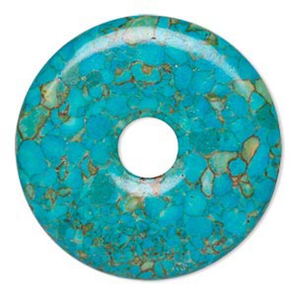Mosaic "turquoise" (magnesite) 1pkg2, donut focal 45mm image number 0