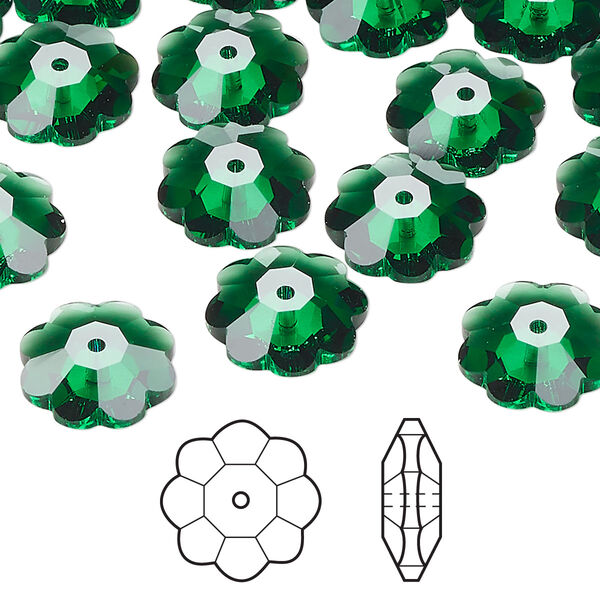 Margarita flower 12pk majestic green, Crystal Passions® 12mm 3700 image number 0