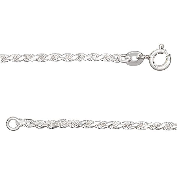 Chain, sterling silver, 2mm French rope, 24 inches. Sold individually. image number 0