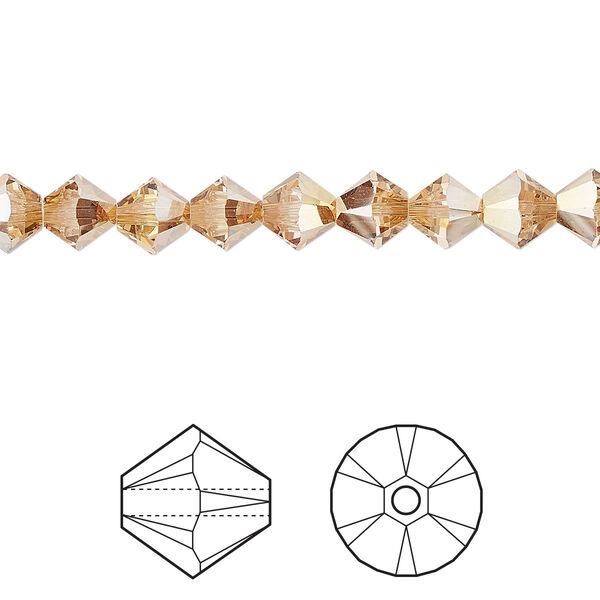 Bead 360pk crystal metallic sunshine, Swarovski® 6mm XILION bicone 5328 image number 0
