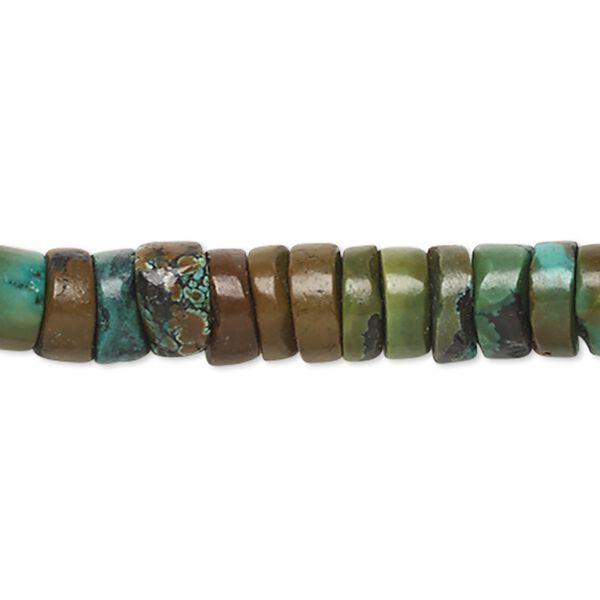 Turquoise 1pkg1, heishi bead 15 inch 8x3mm-9x6mm image number 0