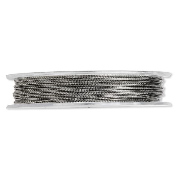 Beading wire, Tigertail™, nylon-coated stainless steel, clear, 3 strand, 0.015-inch diameter. Sold per 30-foot spool. image number 0