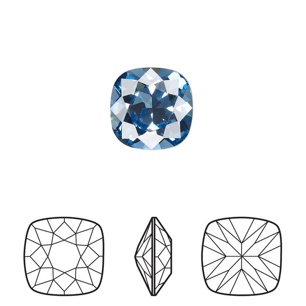 Fancy stone 72pk ice blue foil back, Swarovski® ReCreated™ 12mm cushion 4470 image number 0