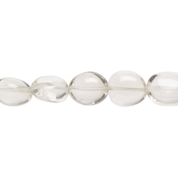 Green quartz 1pkg1, hand-cut pebble bead 17 inch graduated small to large image number 0