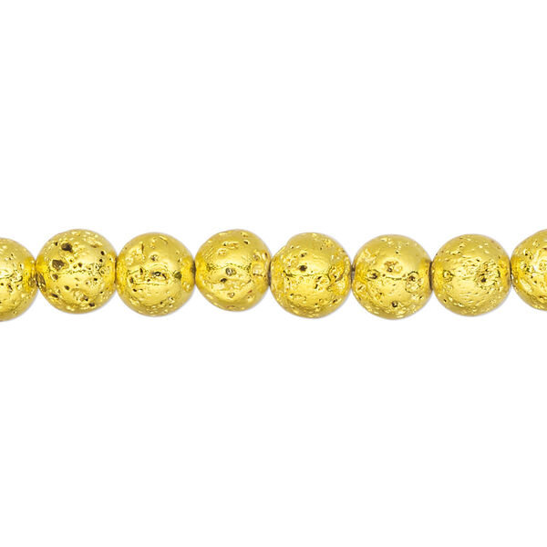 Lava rock 1pkg1, electrocoated round bead 15.5-16 inch 6-7mm image number 0