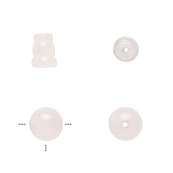 Rose quartz 2pkg2, T-drilled round / cone bead 8mm / 8x5mm-9x6mm image number 0