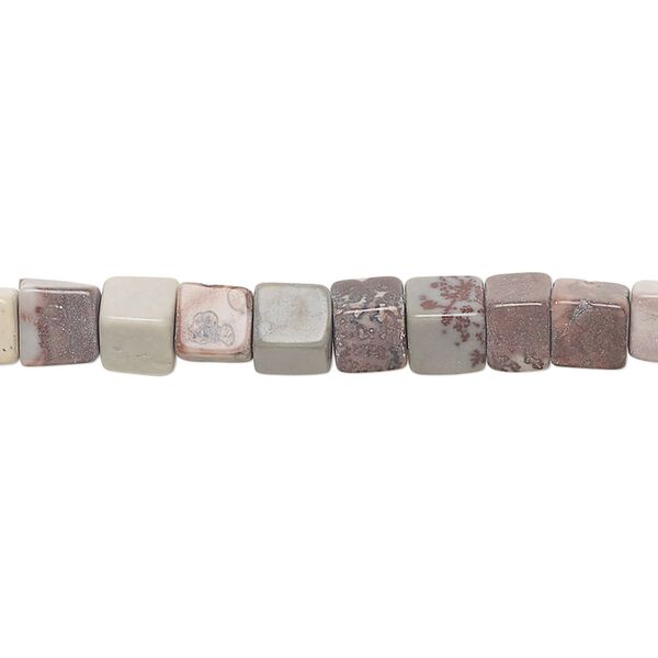 Limestone 1pkg1, cube bead natural 15 inch Crazy Horse™ stone 5-6mm image number 0