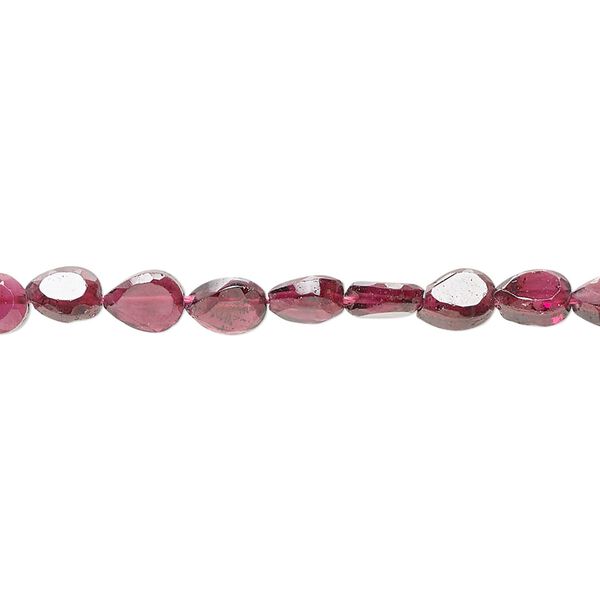 Rhodolite garnet 1pkg1, hand-cut faceted teardrop bead 15.5-16 inch 5x4mm-7x5mm image number 0