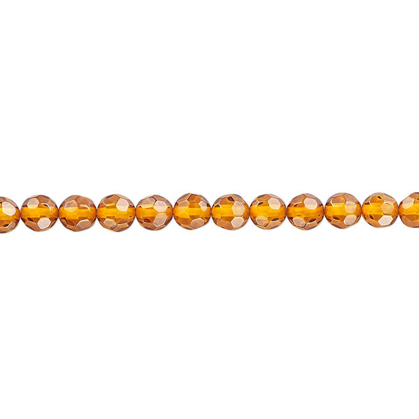 Baltic amber 1pkg1, faceted round bead 15.5-16 inch 4mm image number 0