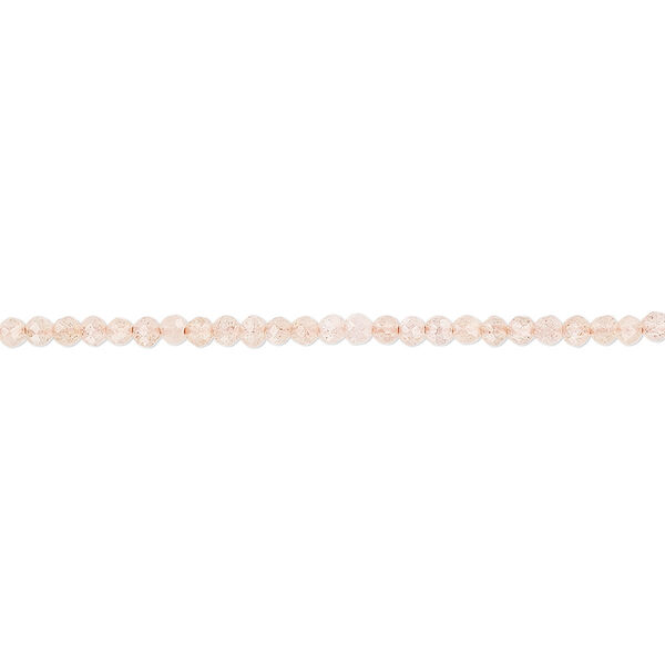 Peach moonstone 1pkg1, hand-cut faceted round bead natural B+ grade, 15.5-16 inch 2mm image number 0