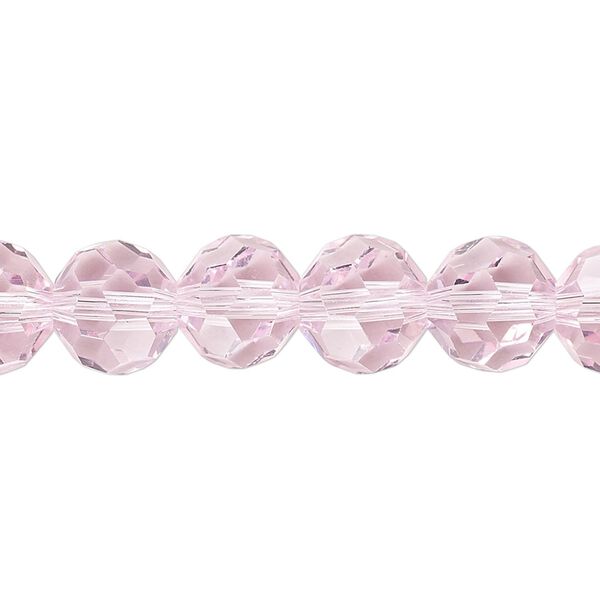 Bead 1pk 32 facets transparent pink, Celestial Crystal® 10mm round 15.5-16 inch image number 0