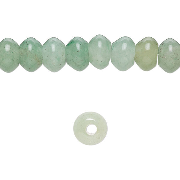 Green aventurine 1pkg10, saucer bead natural B grade, 8x5mm image number 0