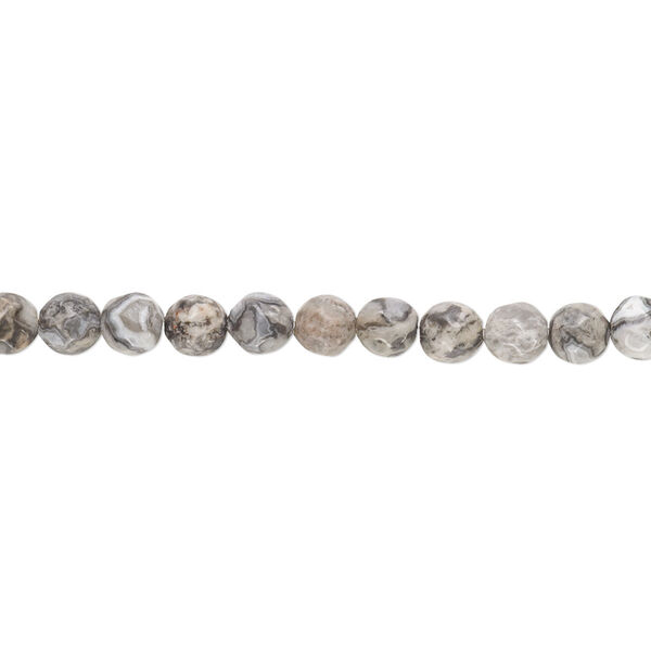 Crazy lace agate 1pkg1, faceted round bead natural 8 inch 4mm image number 0