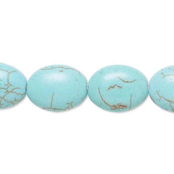 Magnesite 1pkg1, puffed oval bead 15 inch 15x12mm-16x12mm image number 0