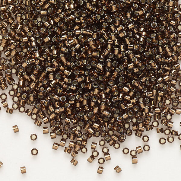 Seed bead, Delica®, glass, pkg/50g, #11 round, transparent silver-lined root beer (DB-0150). image number 0