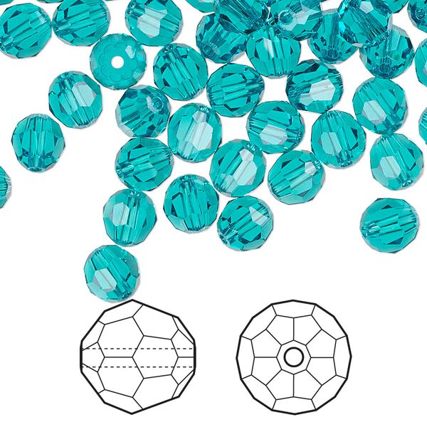 Bead 360pk blue zircon, Swarovski® 6mm round 5000 image number 0