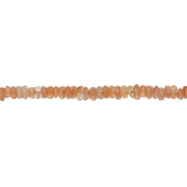 Sunstone 1pkg1, hand-cut faceted rondelle bead natural 13 inch 3x1mm-3x2mm image number 0