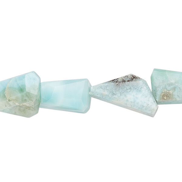 Larimar 1pkg1, faceted nugget bead C grade, 8 inch small image number 0