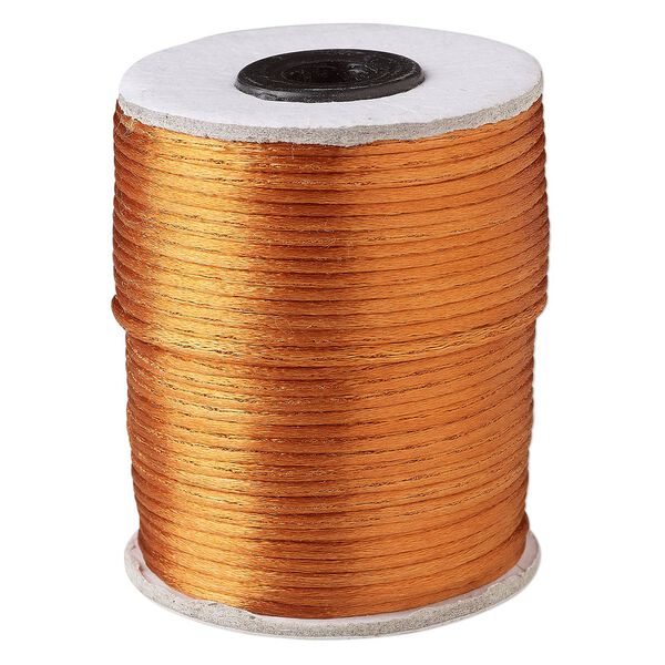 Cord, Satinique™, satin, copper, 2mm. Sold per 200-foot spool. image number 0