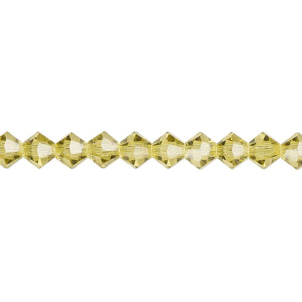 Bead 24pk acid yellow, Preciosa Czech crystal 5mm bicone image number 0
