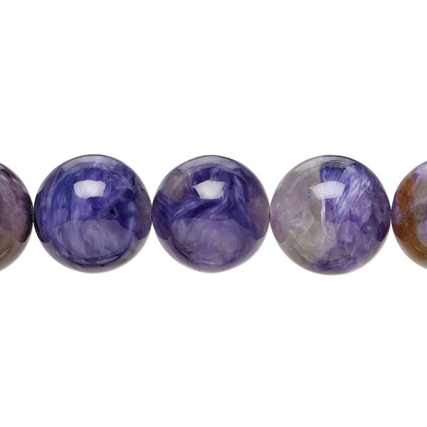 Charoite 1pkg1, hand-cut round bead 8 inch 12mm image number 0