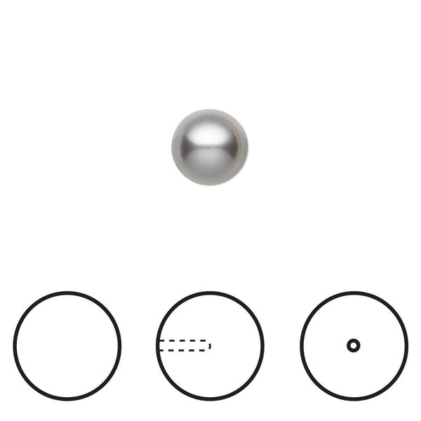 Pearl 4pk grey, Crystal Passions® 8mm round 5818 image number 0