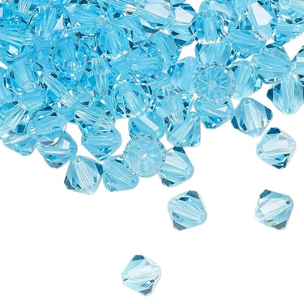 Bead 144pk aqua bohemica, Preciosa Czech crystal 6mm bicone image number 0