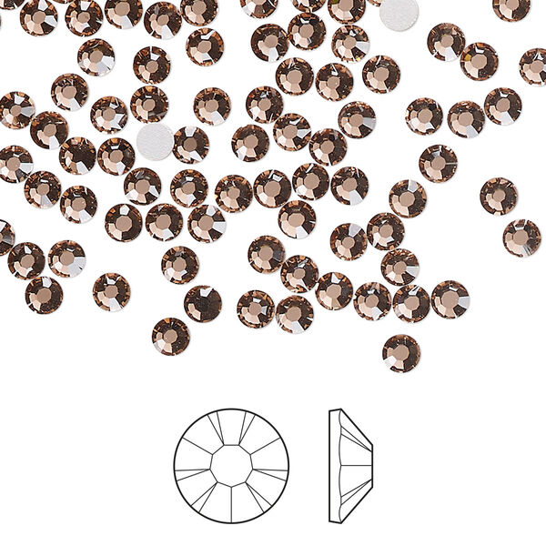 Flat back 1pkg1440, dusty rose foil back Preciosa MAXIMA Czech crystal rhinestone 3-3.2mm chaton rose round SS12 image number 0