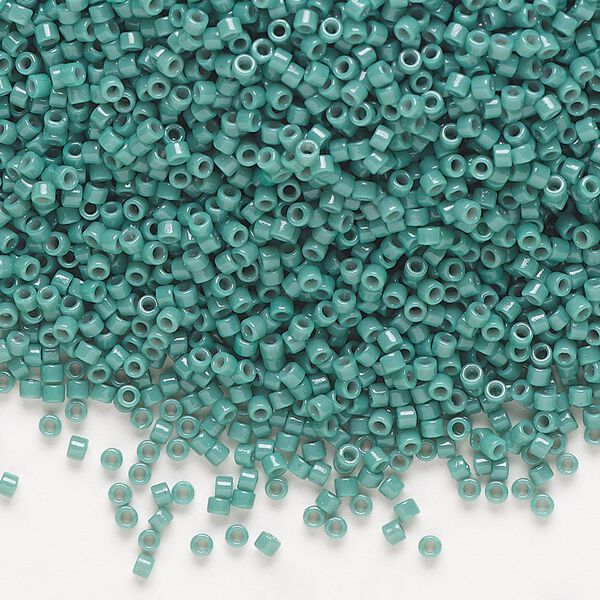 Seed bead, Delica®, glass, pkg/250g, #11 round, Duracoat® opaque outside dyed eucalyptus (DB-2131). image number 0