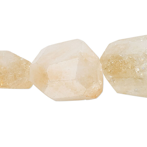Citrine 1pkg1, faceted nugget bead 15 inch large image number 0