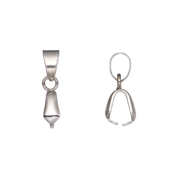 Bail, ice pick, stainless steel, 18x4mm with 6mm grip length and soldered bail. Sold per pkg of 20. image number 0