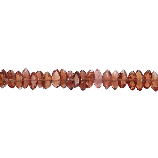 Garnet / rhodolite garnet 1pkg1, hand-cut faceted puffed marquise bead natural 8 inch 5x3mm-7x4mm image number 0