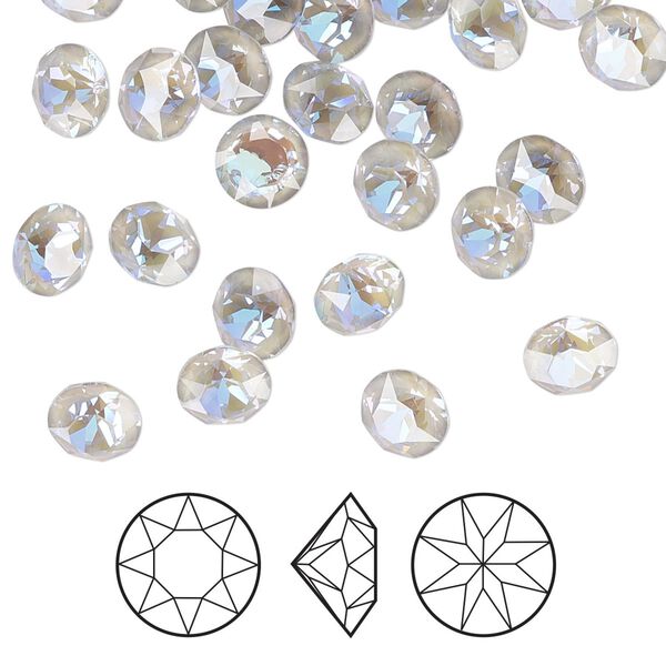 Chaton 288pk crystal serene gray DeLite, Swarovski® 6.14-6.32mm round SS29 1088 image number 0