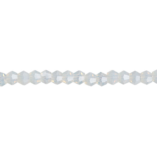 Bead 1pk translucent clear frosted, Celestial Crystal® 4mm bicone 15.5-16 inch image number 0